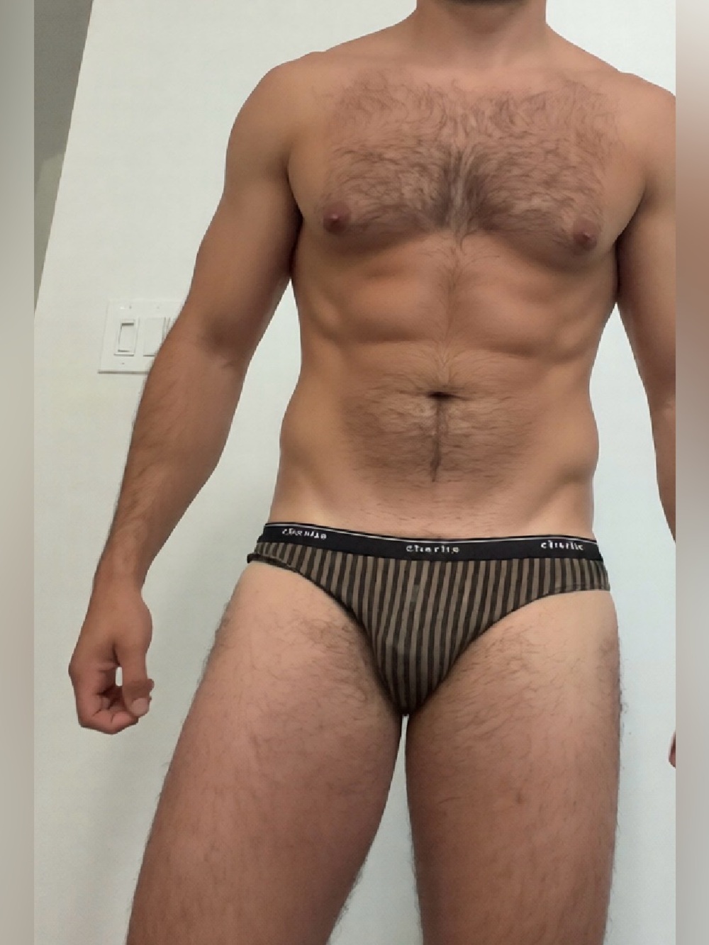 Charlie bikini brief in black and beige stripe 

Rare-Sold Out online